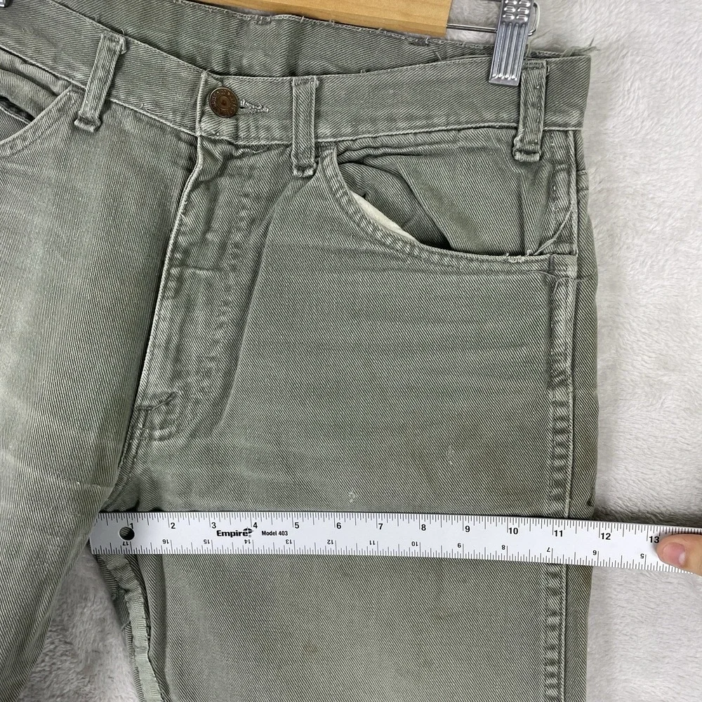 Vintage 60s Big E Levis Slim Fit Jeans Mens 31x27 All Cotton Green TALON White